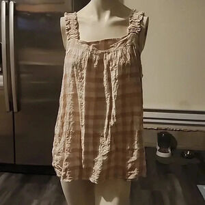 JANE + DELANCEY CHECKERD TOP SIZE XL